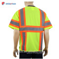 2018 Nouveau ANSI Classe 3 100% Polyester Salut Vis Jaune Travailleur de la Construction Uniforme Bande Réfléchissante de Sécurité avec des Poches